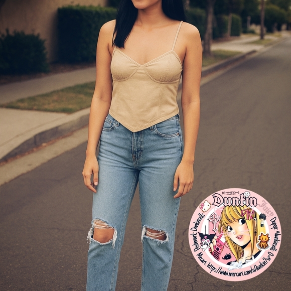 wild fable Tops - ♡ Wild Fable Cream Lace Trim Handkerchief Crop Top - XS ♡